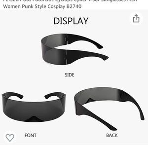 womens or men’s unisex sunglasses | FEISEDY 80s Futuristic Cyber Visor